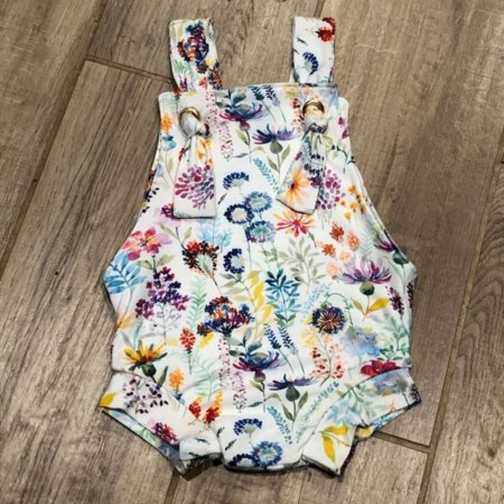 floral romper sun suit